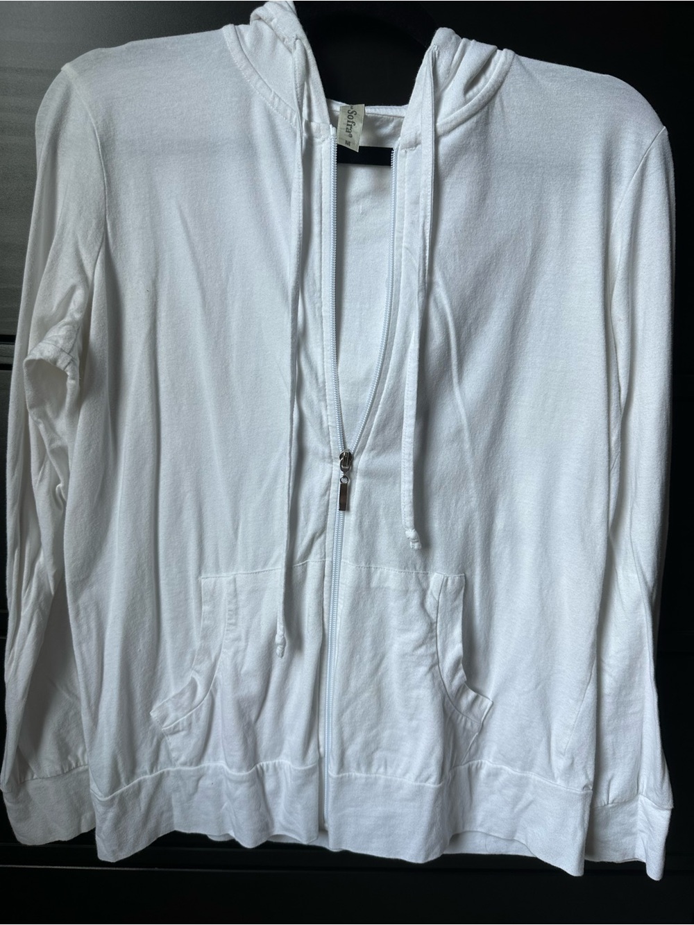 Sofra White Zip-Up Hoodie with Drawstring Bride. Worn once.